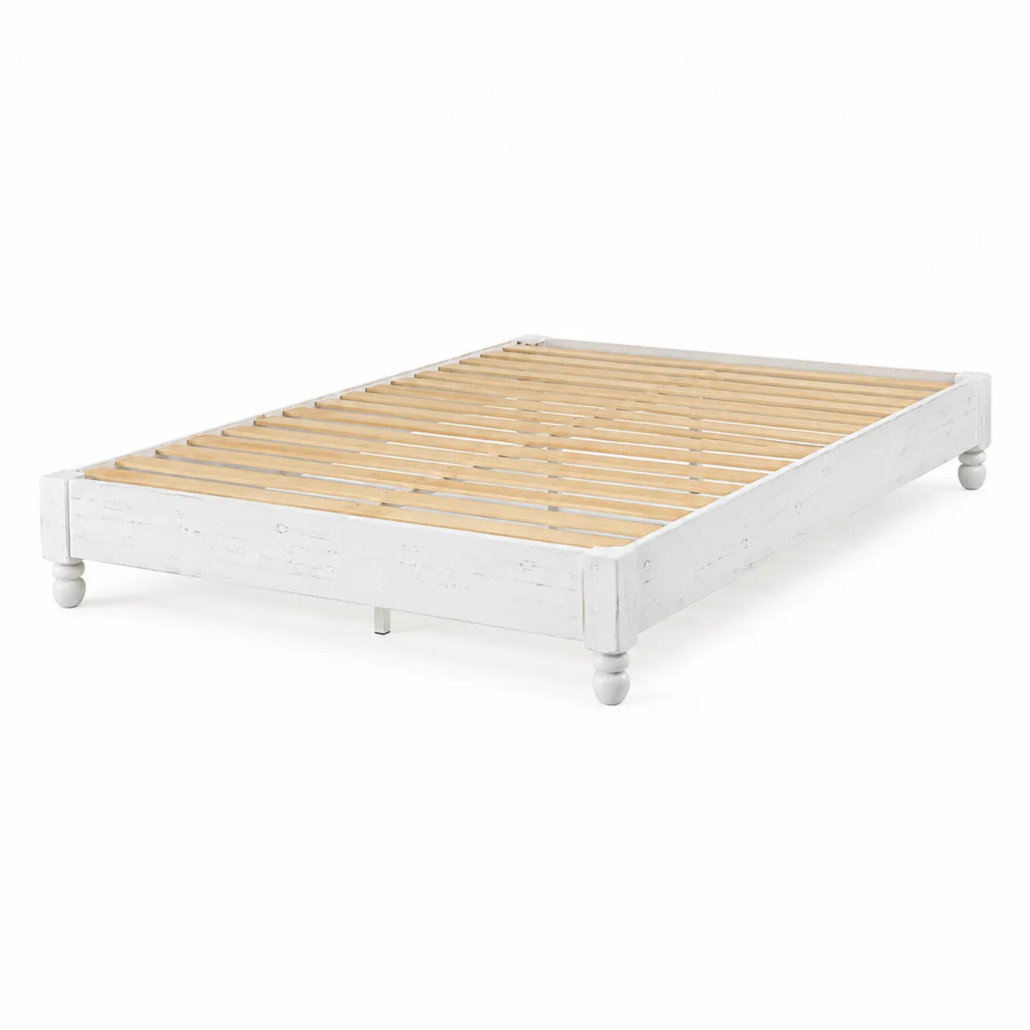 Cama de Madera de Pino Blanca de 200x150 cm