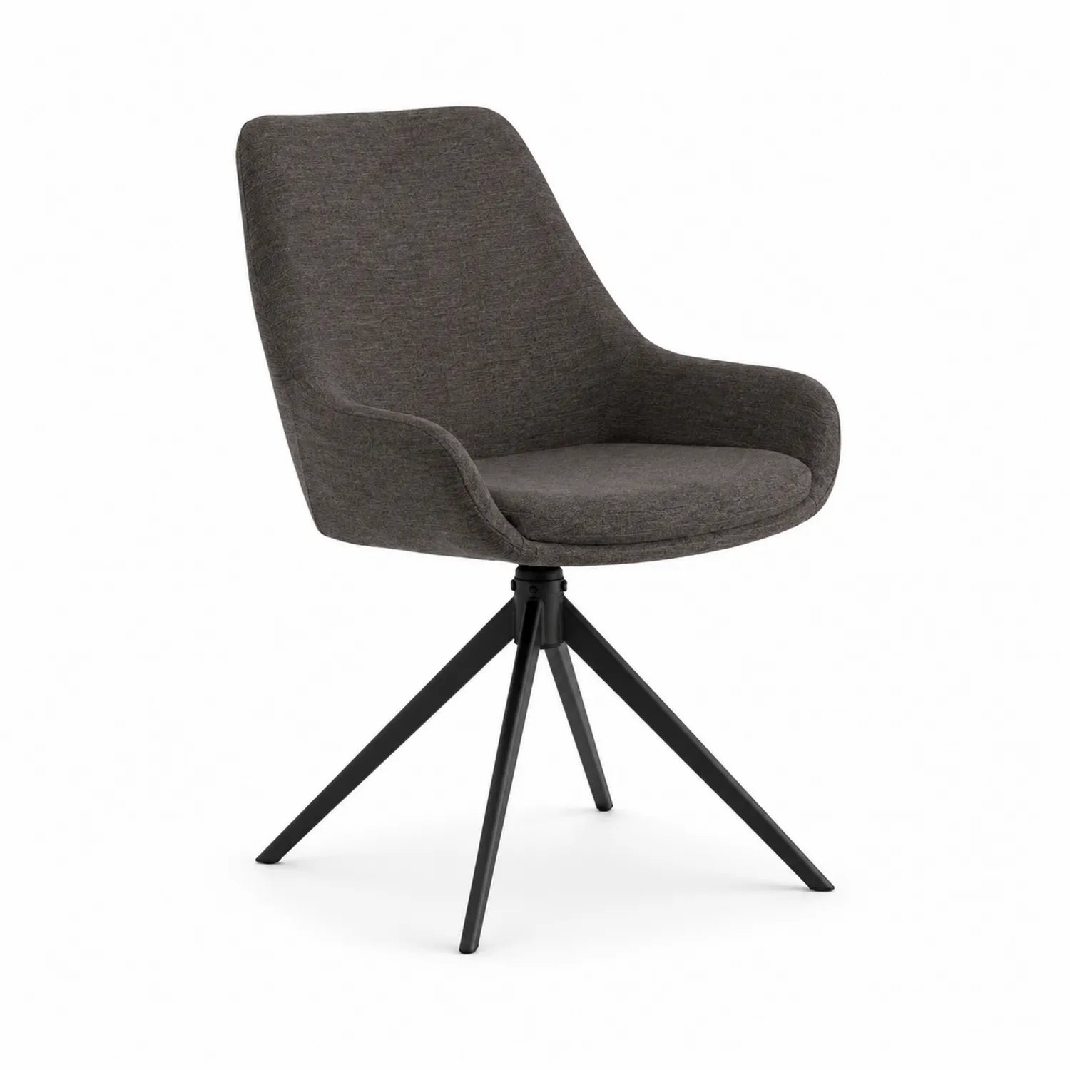 Silla giratoria de poliéster gris oscuro con base de acero
