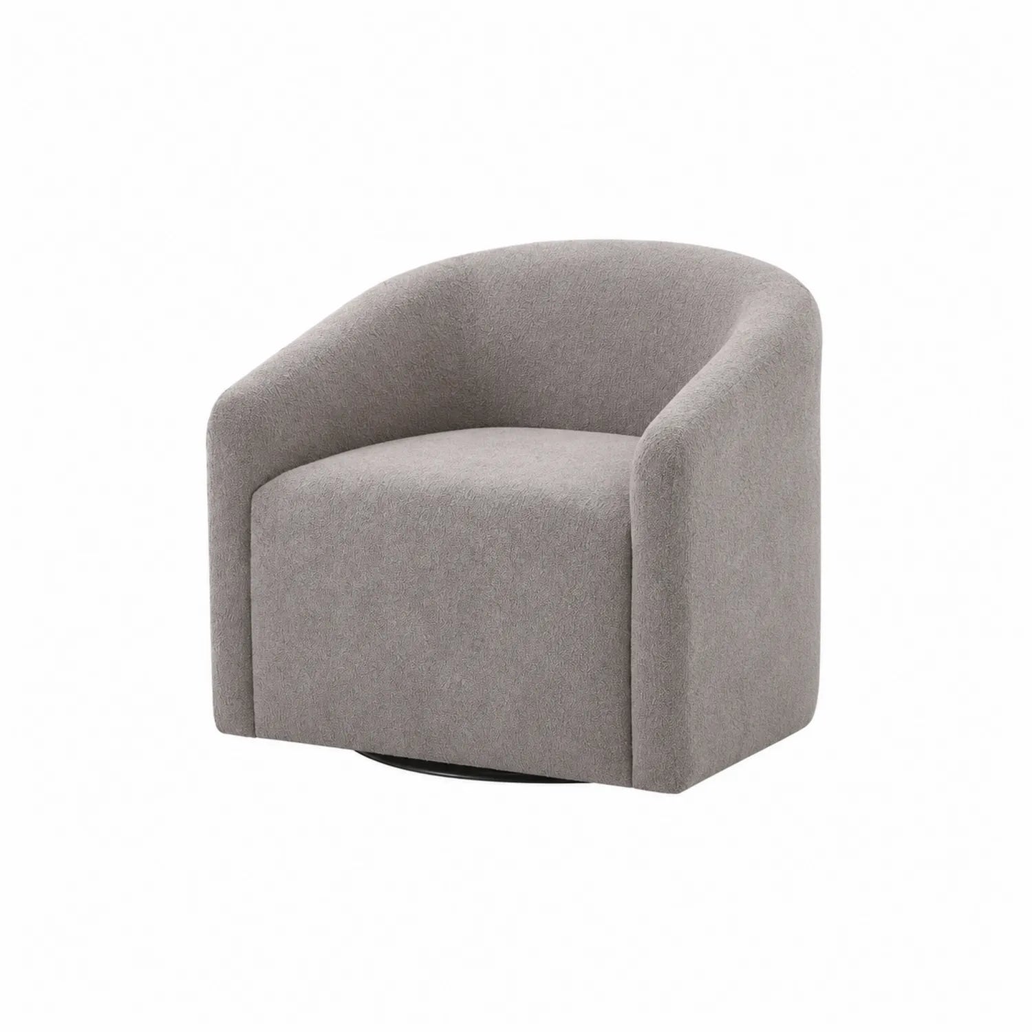 Sillón Giratorio de Tela con Respaldo Redondeado 80x75x65 cm