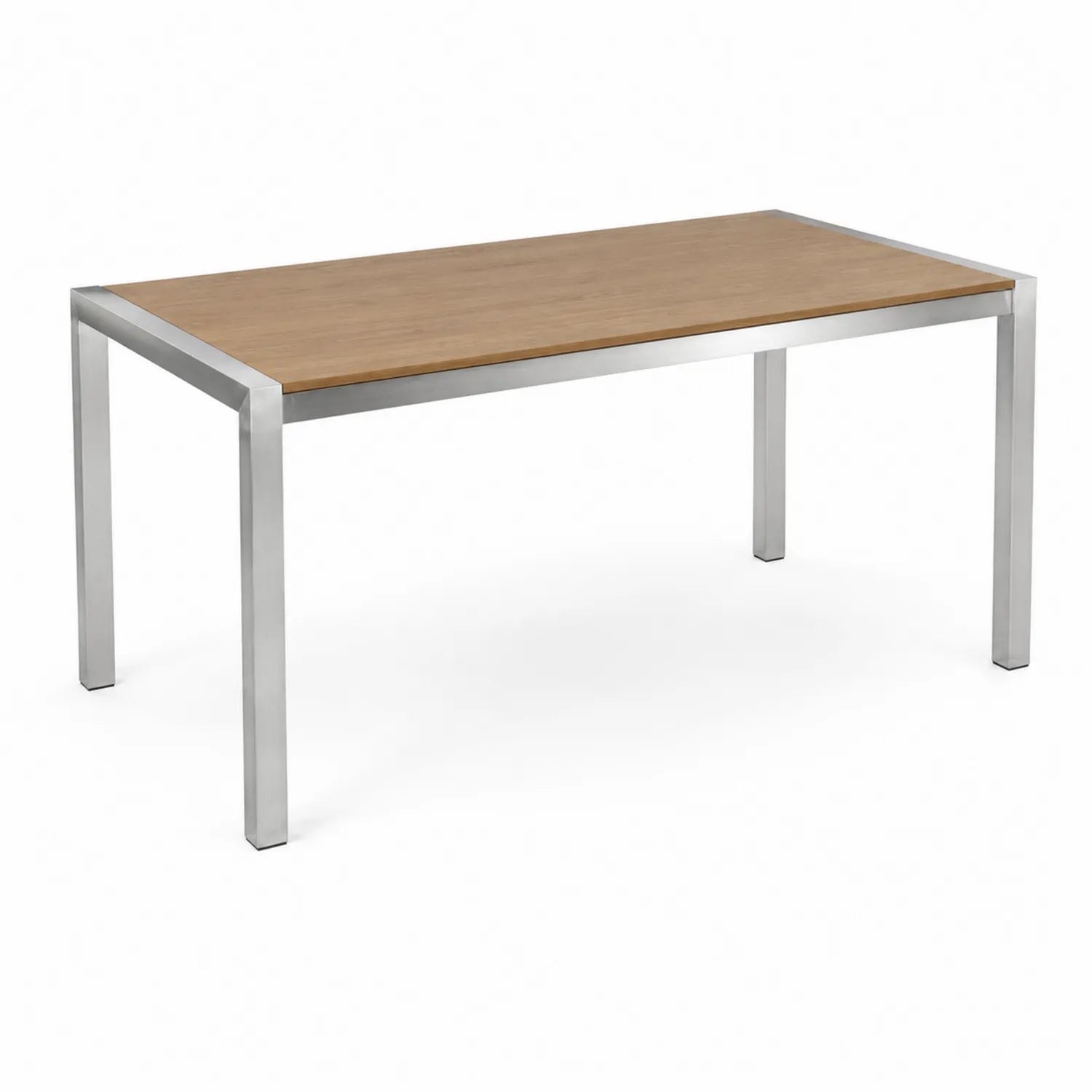 Mesa de comedor de madera y acero inoxidable 180x90x75 cm