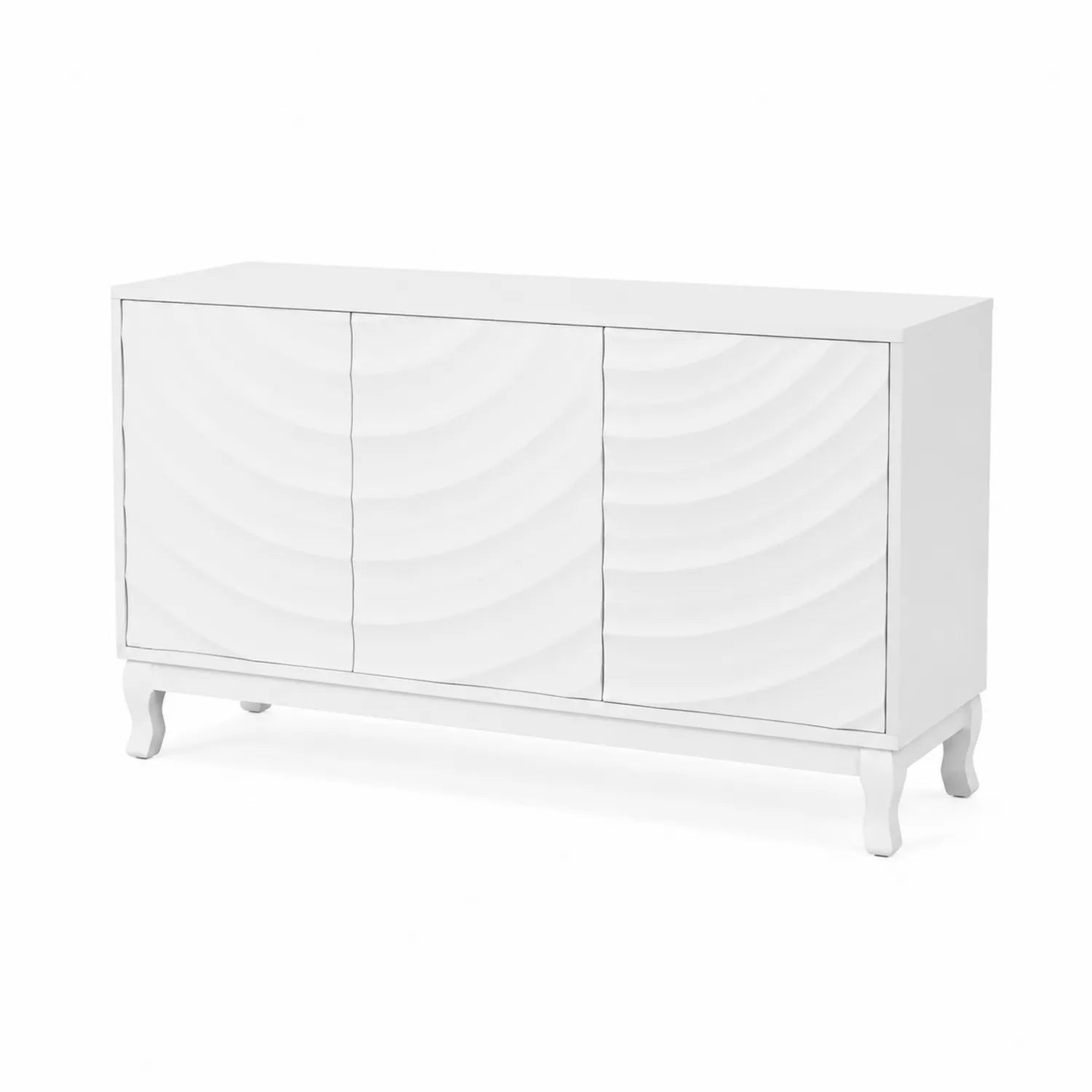 Aparador de Madera MDF Blanco con 3 Puertas