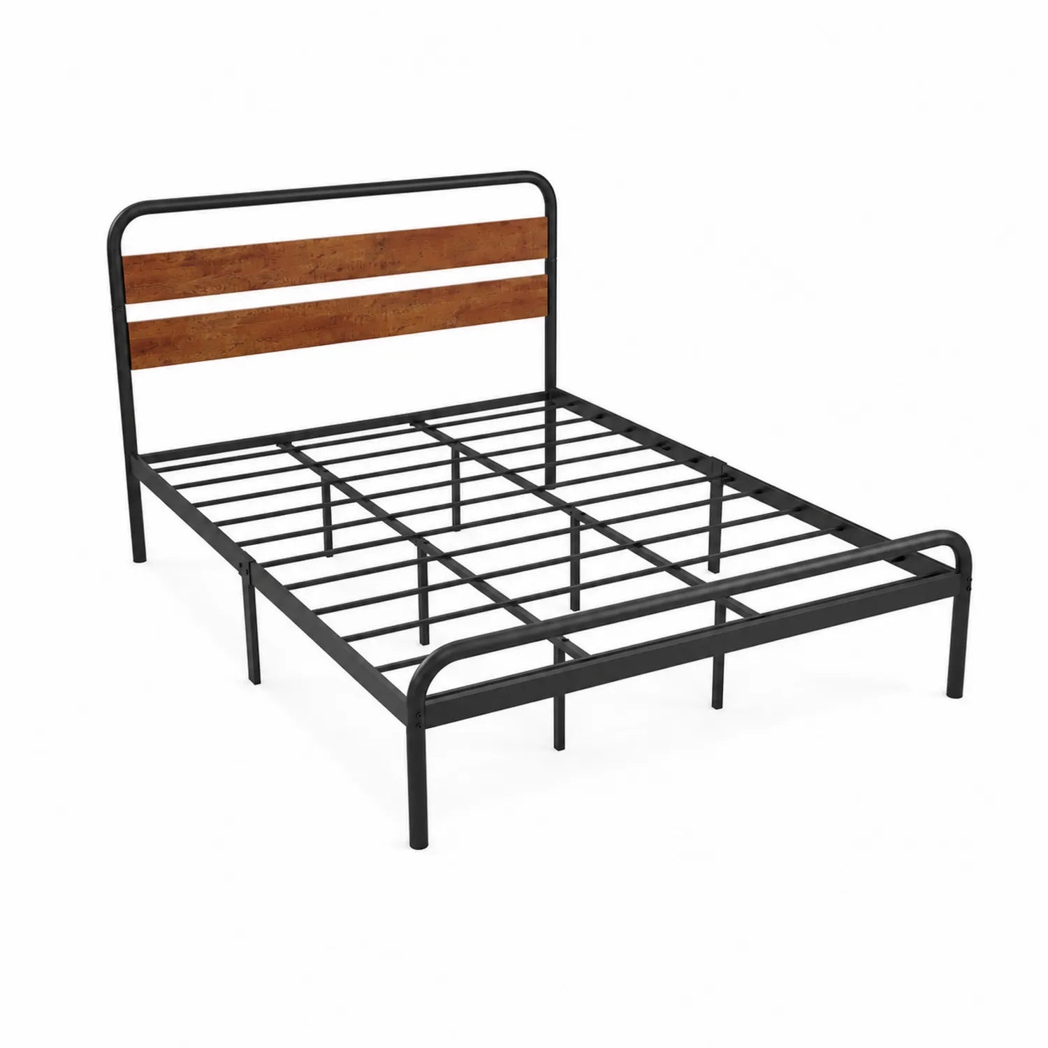 Cama doble de metal y madera contrachapada 200x150 cm