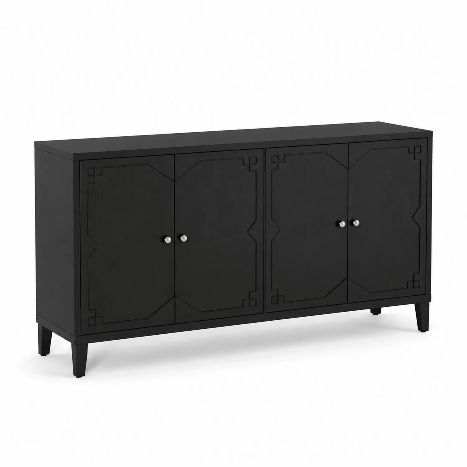 Aparador de madera negro con 4 puertas