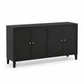 Aparador de madera negro con 4 puertas
