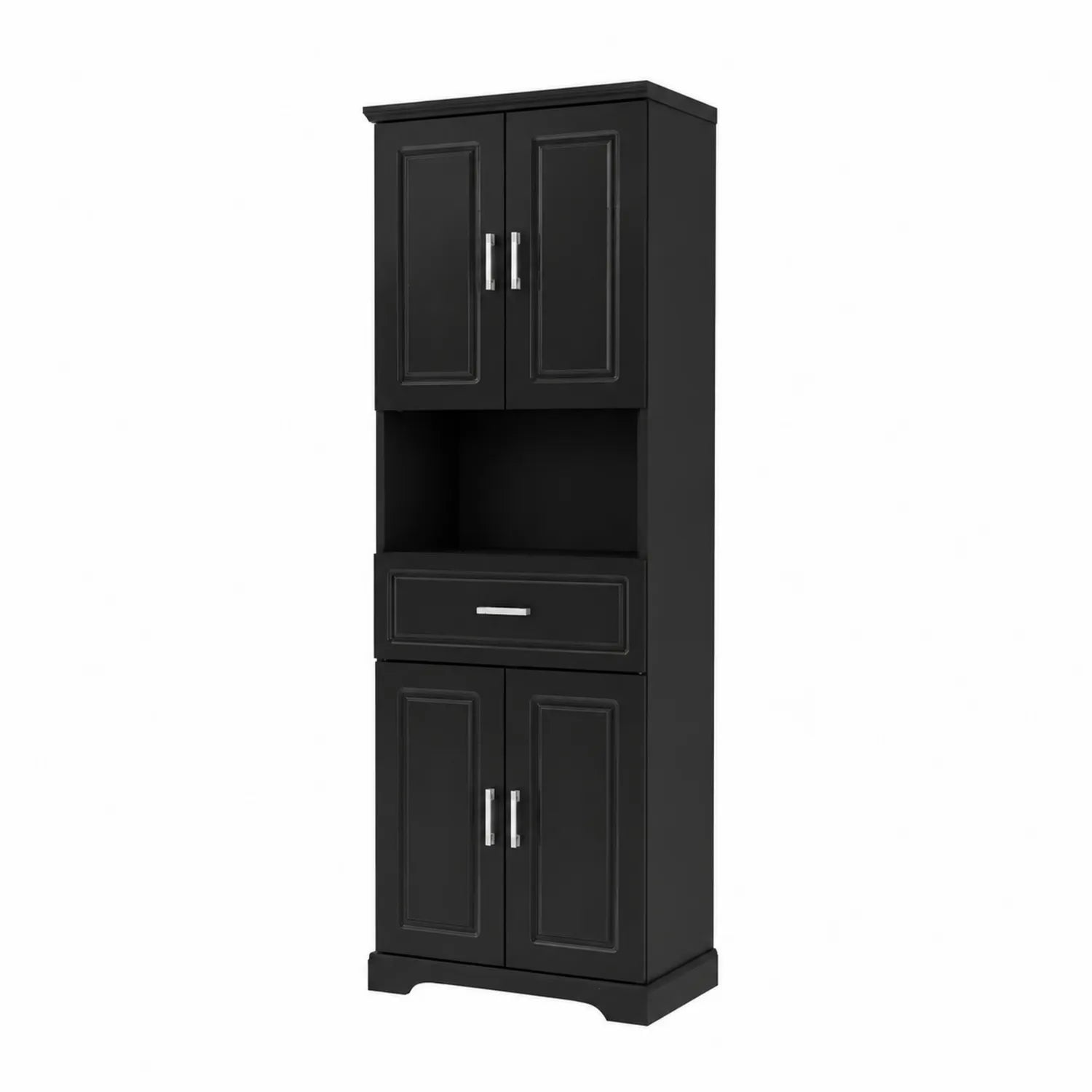 Armario Alto de Madera MDF Negro 180x60x30cm