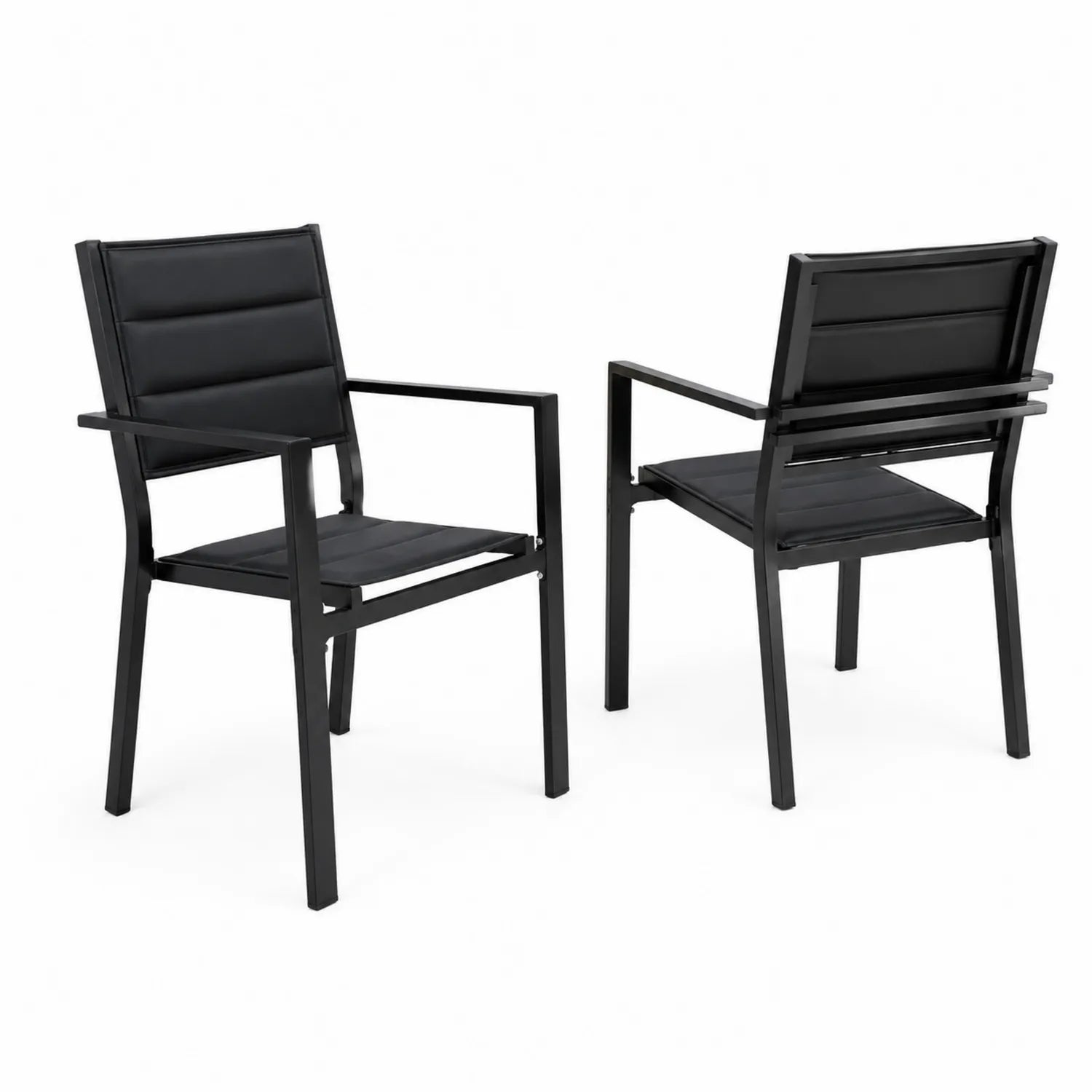 Conjunto de 2 sillas de exterior de aluminio con cojines de poliéster
