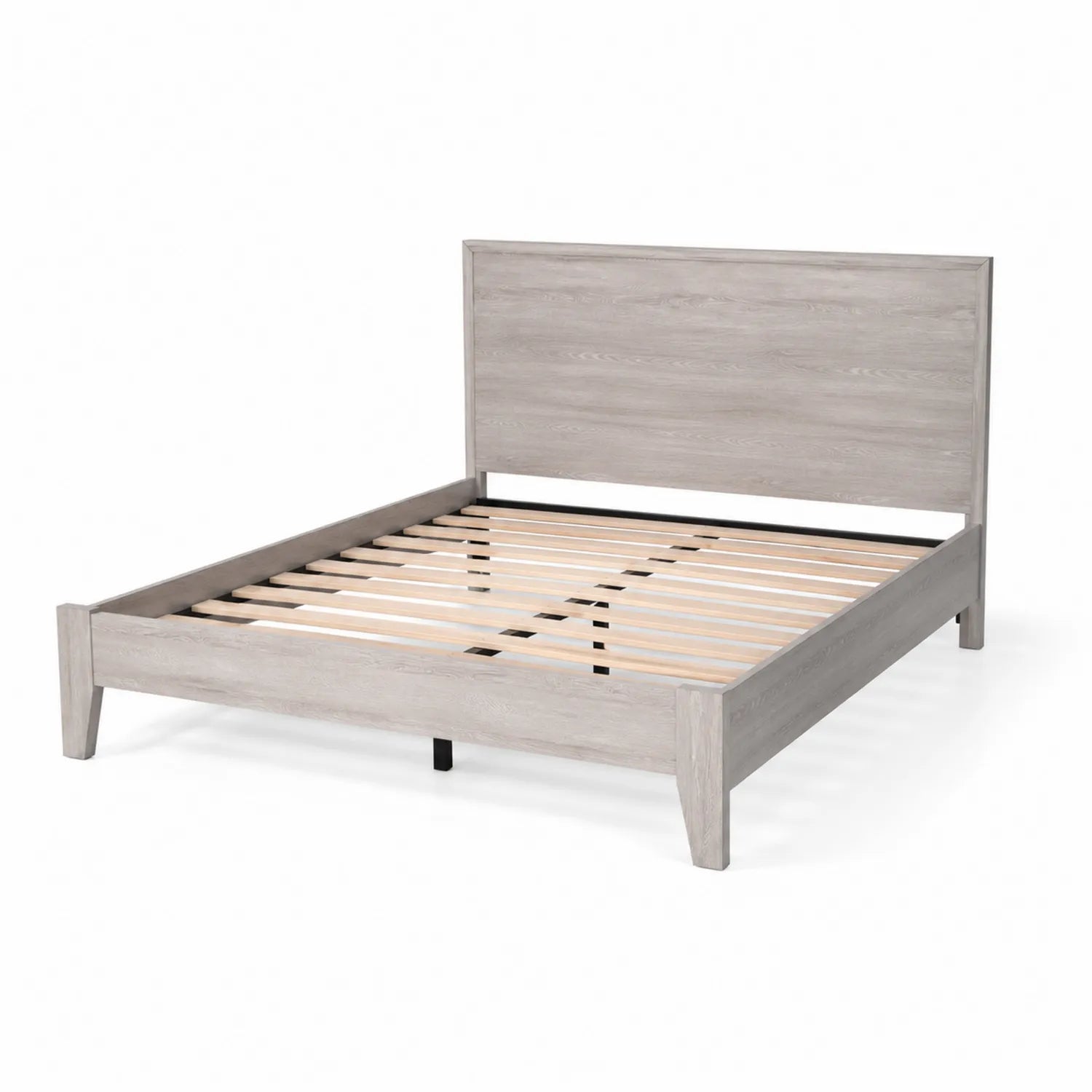 Cama de Madera Gris Roble 200x150 cm