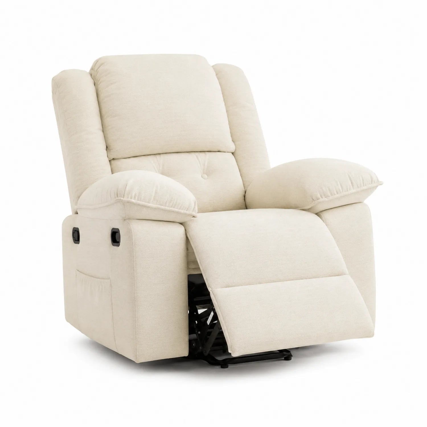 Sillón reclinable de tela beige 105x84x95 cm