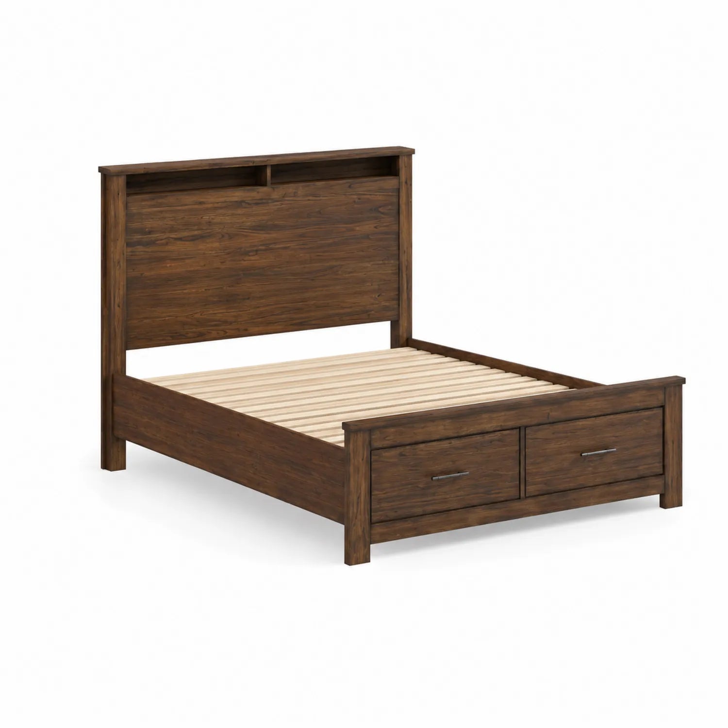 Cama de Madera con Almacenamiento y Cabecera, Marrón, 200x160 cm