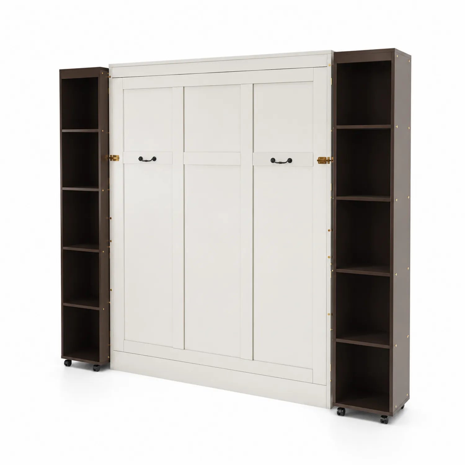 Cama de Pared Abatible MDF con Estanterías Laterales