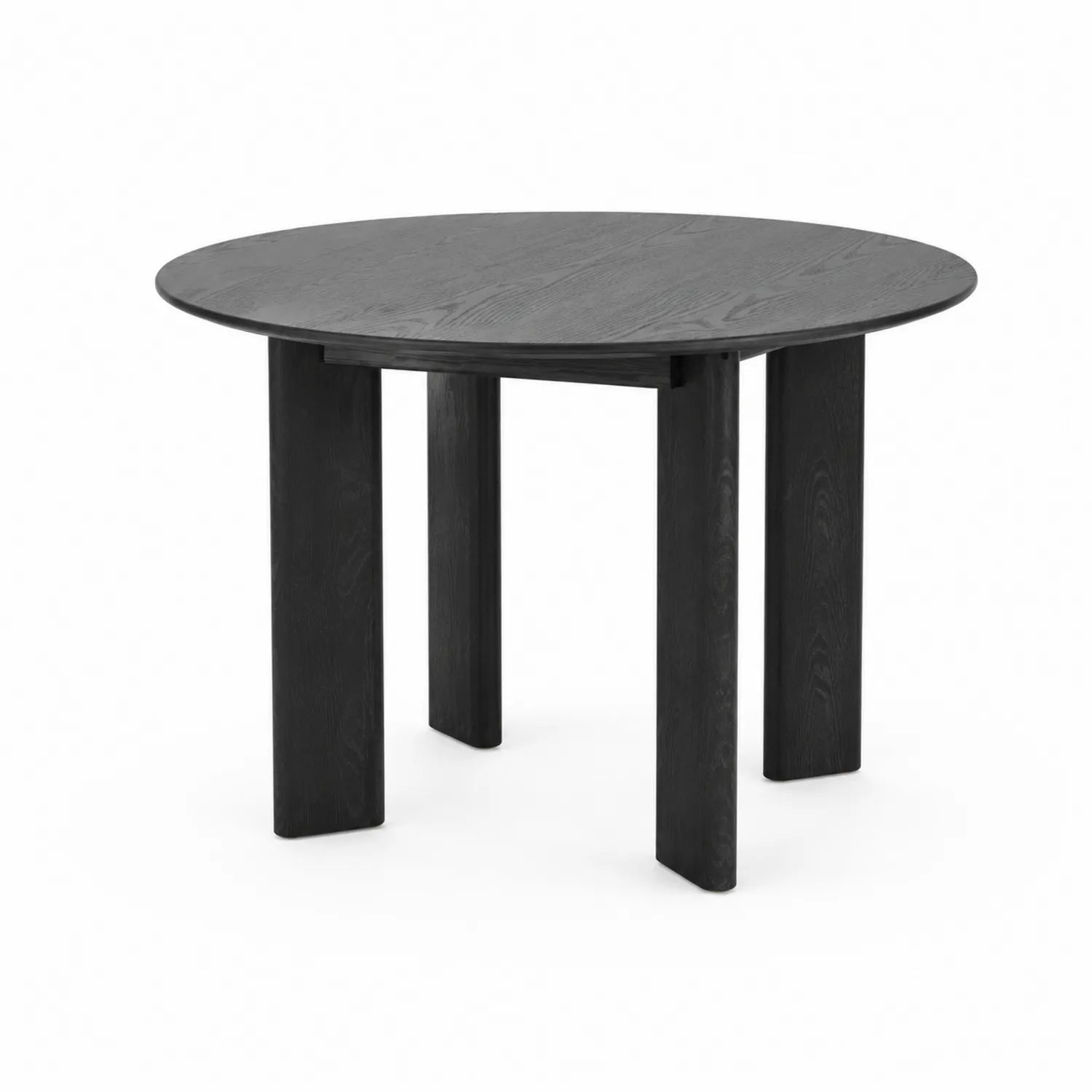 Mesa redonda de madera de roble negra 120cm