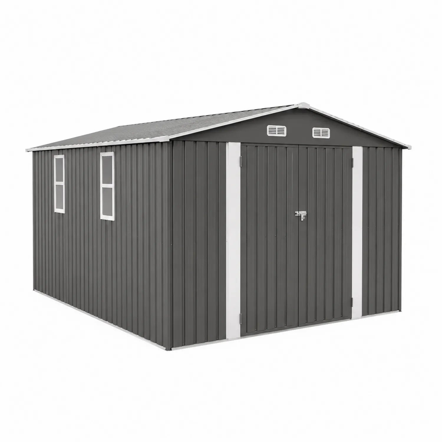 Cobertizo Exterior de Acero Galvanizado Gris 340x260x210 cm