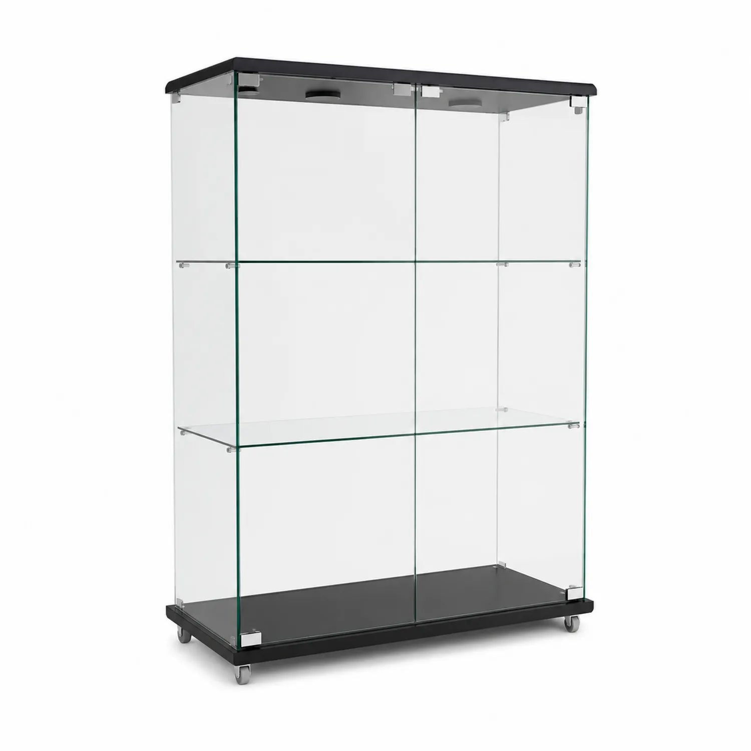 Vitrina de Vidrio Templado con Ruedas 180x120x45 cm
