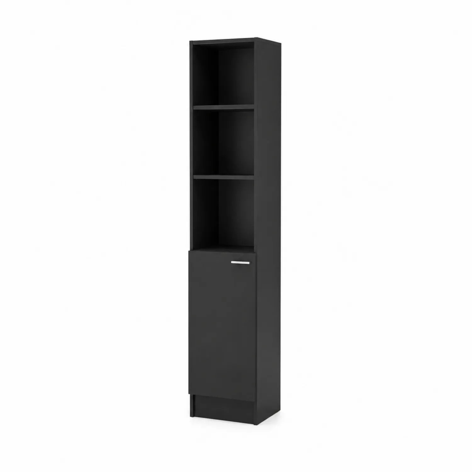 Armario Alto de Madera Aglomerada Negro 180x30x30 cm