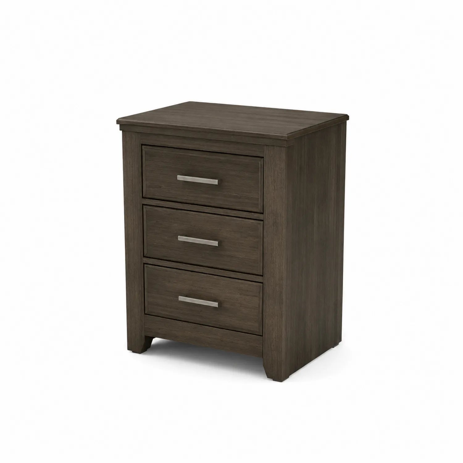 Mesita de noche de madera de roble con 3 cajones 45x35x60 cm