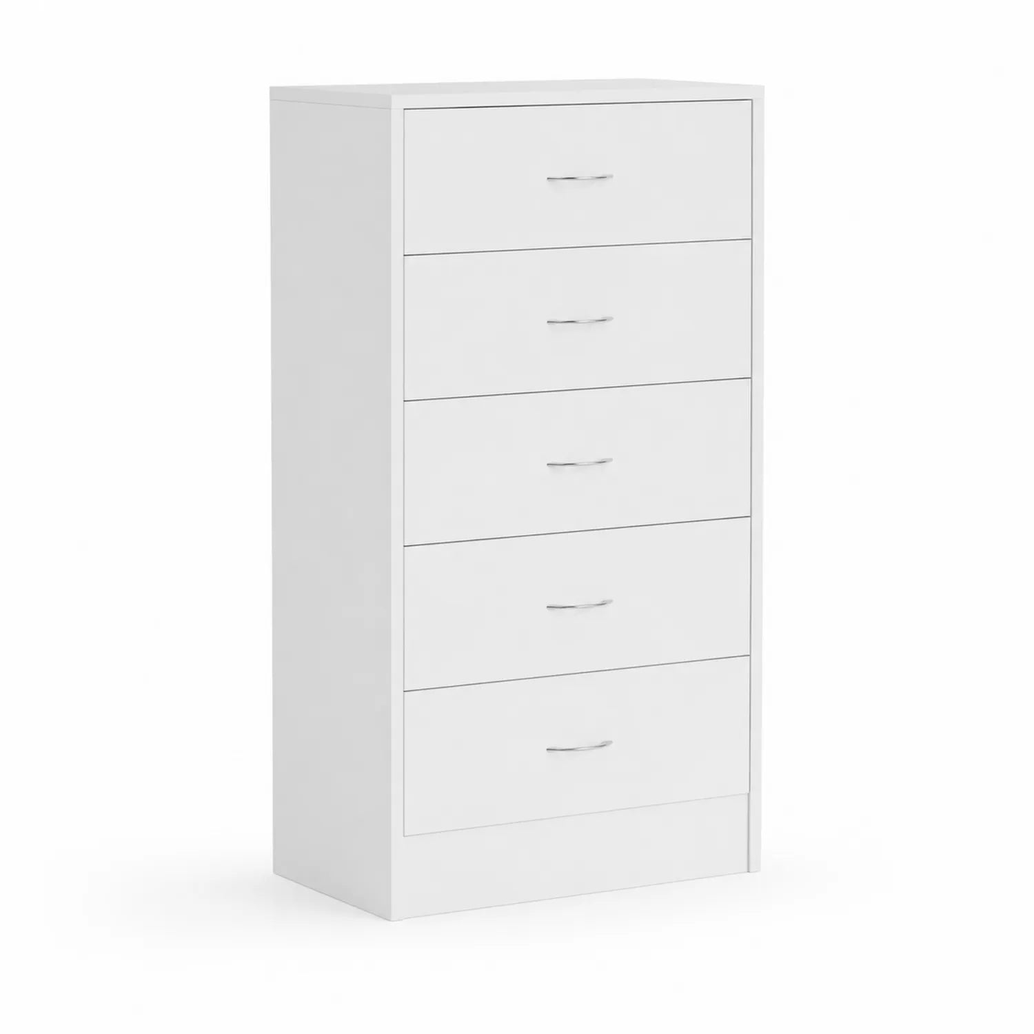Cajonera de MDF y Metal Blanca con 5 Cajones